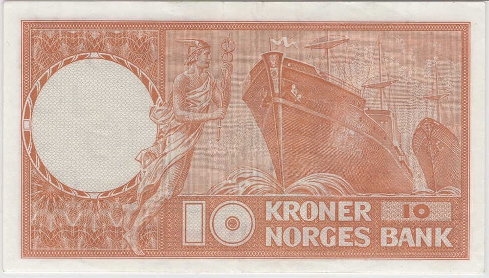 10 kroner 1964 Z.0626889. Erstatningsseddel. RR. Kv.1+/01