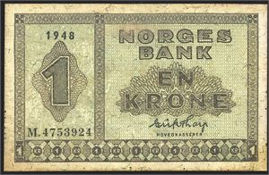 1 kr 1948M kv. Nær 1+