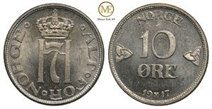 10 øre 1917 Haakon VII. Prakt