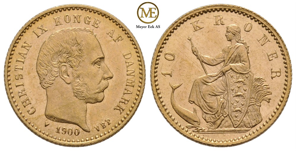 10 kroner 1900 Christian IX. Kv.0/01