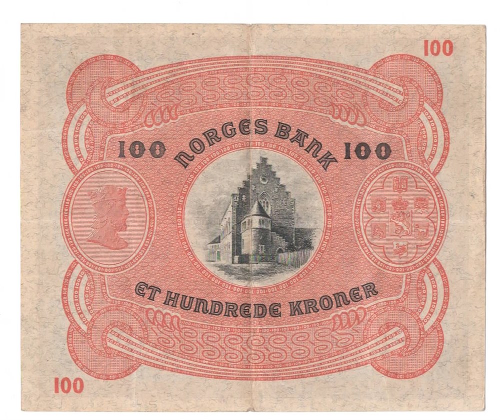 Norge 100 kroner 1939 B kv. 1/1+