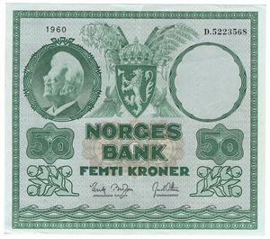 50 kroner 1960 D.5223568. Kv.1+