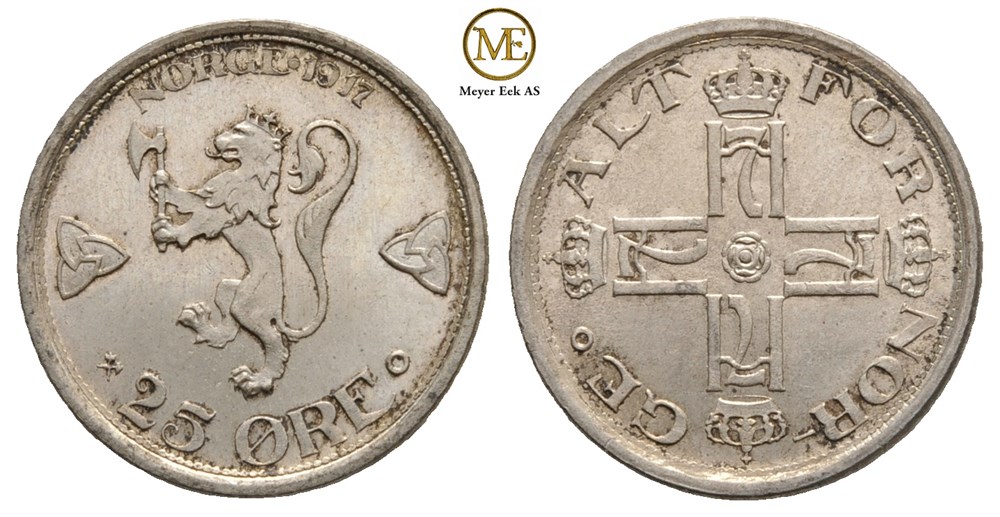25 øre 1917 Haakon VII. Prakteksemplar