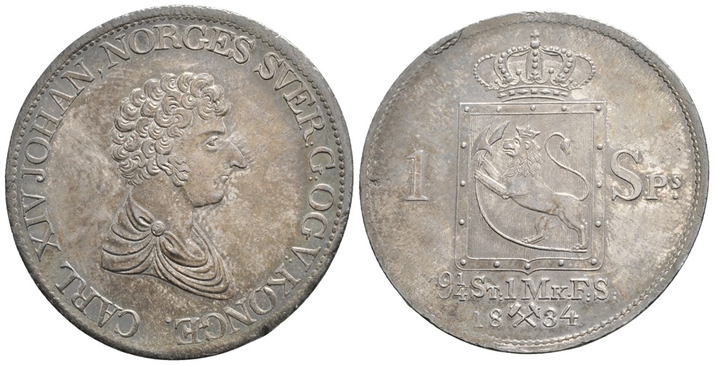 Speciedaler 1834 Carl XIV Johan. Kv.0