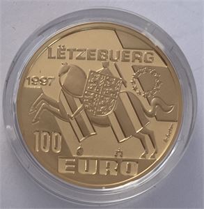 Luxemburg 100 euro 1997 Michael Lentz 8,5 g.gull Kv.Proof