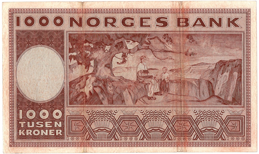 1000 kroner 1972 G.2001778 erstatningsseddel. Kv.1