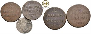 Lot. Skillingsmynt Norge. Skilling 1819, 1820, 2 skilling 1810, 1822, 1824, 1842, 8 skilling 1809, 12 skilling 1845 og 1856.