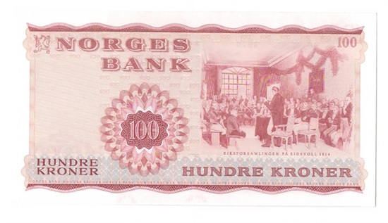Norge 100 kroner 1970 M kv. 0/01