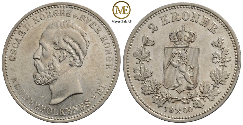 2 kroner 1900 Oscar II. Kv.01