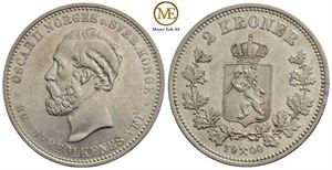 2 kroner 1900 Oscar II. Kv.01
