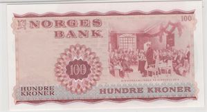100 kroner 1970 X.5130002. Erstatningsseddel. Kv.0