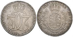 Speciedaler 1777 Christian VII. Kv.1+