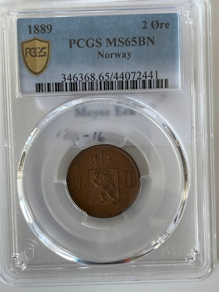 2 øre 1889 Oscar II. Kv.0