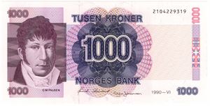 1000 kroner 1990 VI. Utg. Kv.0