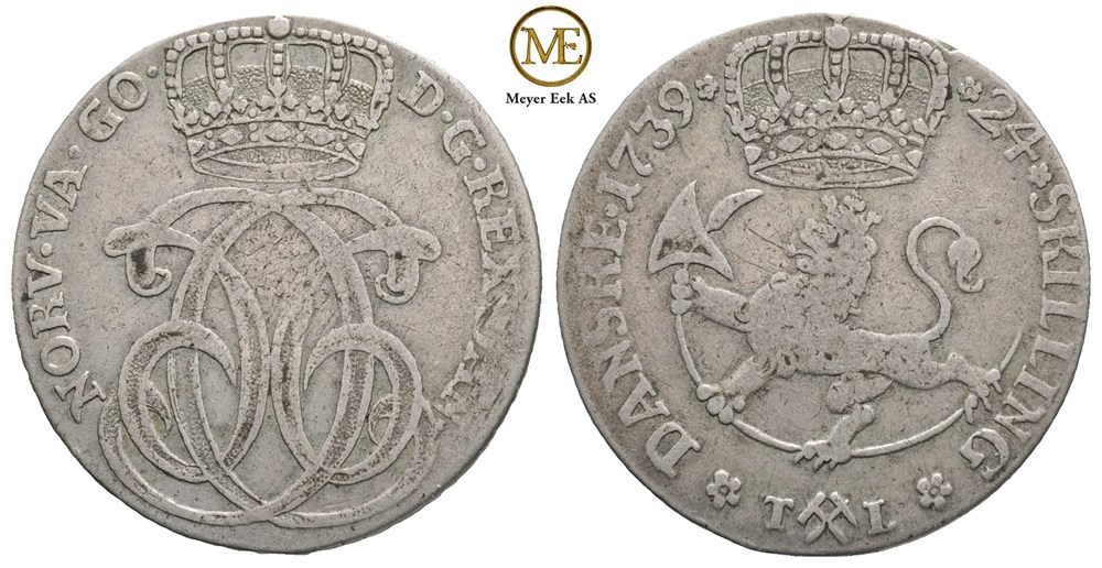 24 skilling 1739 Christian VI. Kv.1/1+
