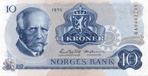 10 kroner 1975 QA erstatning