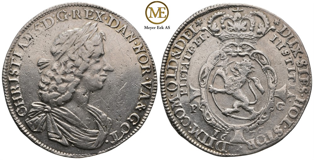 Speciedaler 1676 Christian V. Kv.1+