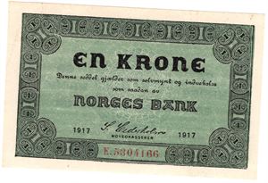 1 krone 1917 E.5304166. Kv.0