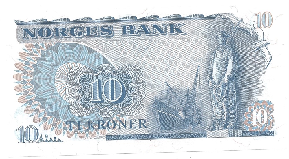10 kroner 1972 QH. Erstatningsseddel. Kv.0