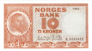 10 kroner 1962 Æ.3528432. Kv.0