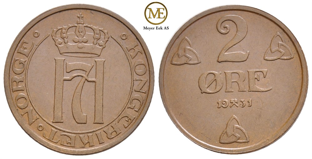 2 øre 1931 Haakon VII. Kv.0/01
