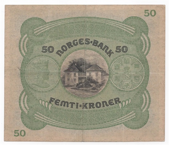 Norge 50 kroner 1932 B kv.1+