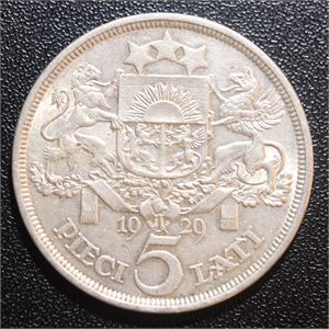 Latvia 5 Lati 1929 kv. 01