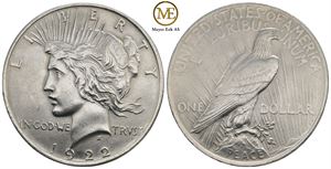 Liberty dollar 1922. Kv.0