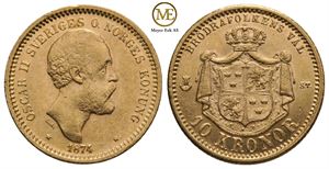 10 kronor 1874 Oscar II. Kv.01