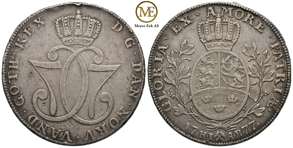 Speciedaler 1777 Christian VII. Kv.1+