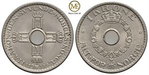 1 krone 1939 Haakon VII. Kv.0