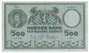 500 kroner 1968 A.3097685. Kv.1/1-