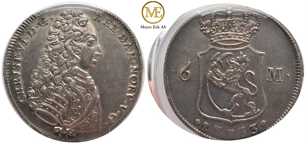 Reisedaler 1733 Christian VI. Kv.01
