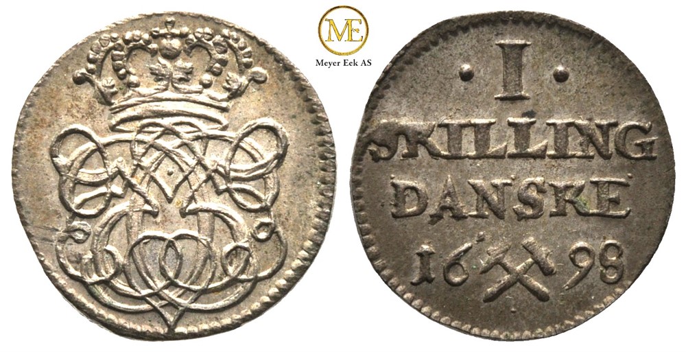 Skilling 1698 Christian V. Kv.0/01