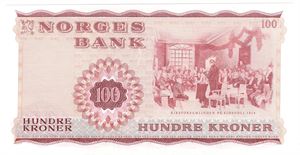 100 kroner 1972 X.7913685. Erstatningsseddel. Kv.0