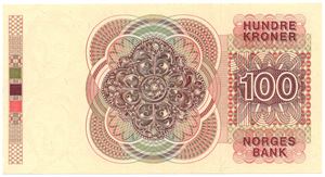 100 kroner 1988 med feiltrykk i serienr. Kv.0