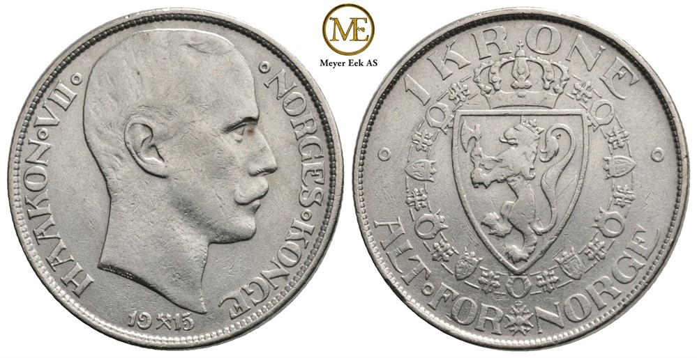 1 krone 1915 Haakon VII. Kv.01