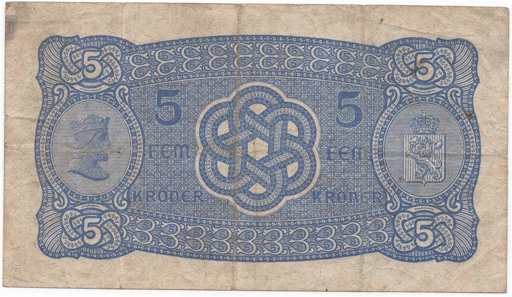 5 kroner 1917 F.3949305. Kv.1/1-