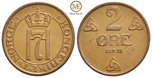 2 øre 1915 Haakon VII. Kv.0/01