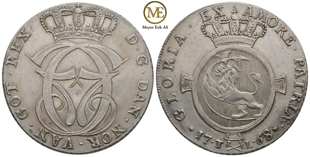Speciedaler 1768 Christian VII. Kv.1+/01