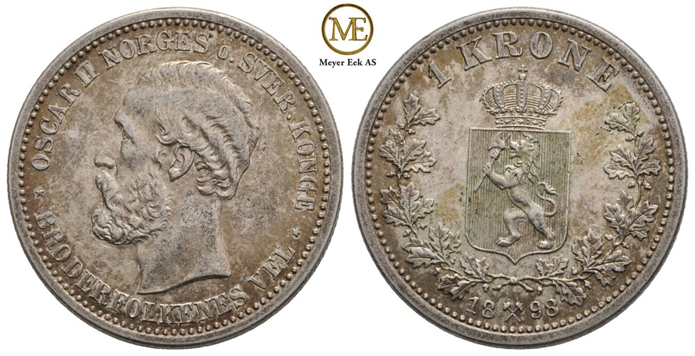 1 krone 1898 Oscar II. Kv.0/01