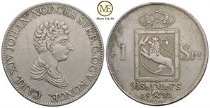 Speciedaler 1833 Carl XIV Johan. Kv.1/1+