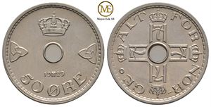 50 øre 1929 Haakon VII. Kv.0