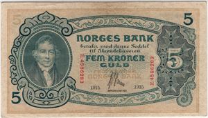 5 kroner 1915 E.4586283. 40 EPQ