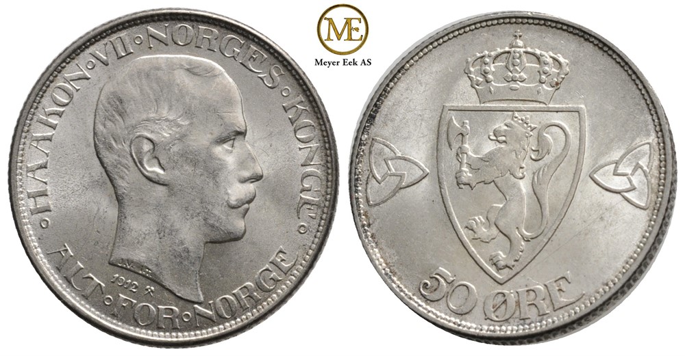 50 øre 1912 Haaon VII. Kv.0