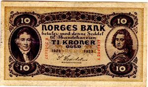 10 kroner 1923 K Kv.1