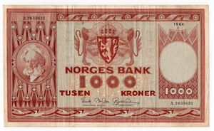 1000 kroner 1966 A