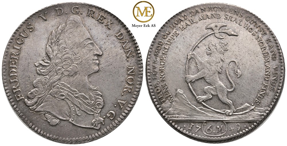 Reisedaler 1749 Frederik V. Kv.0/01