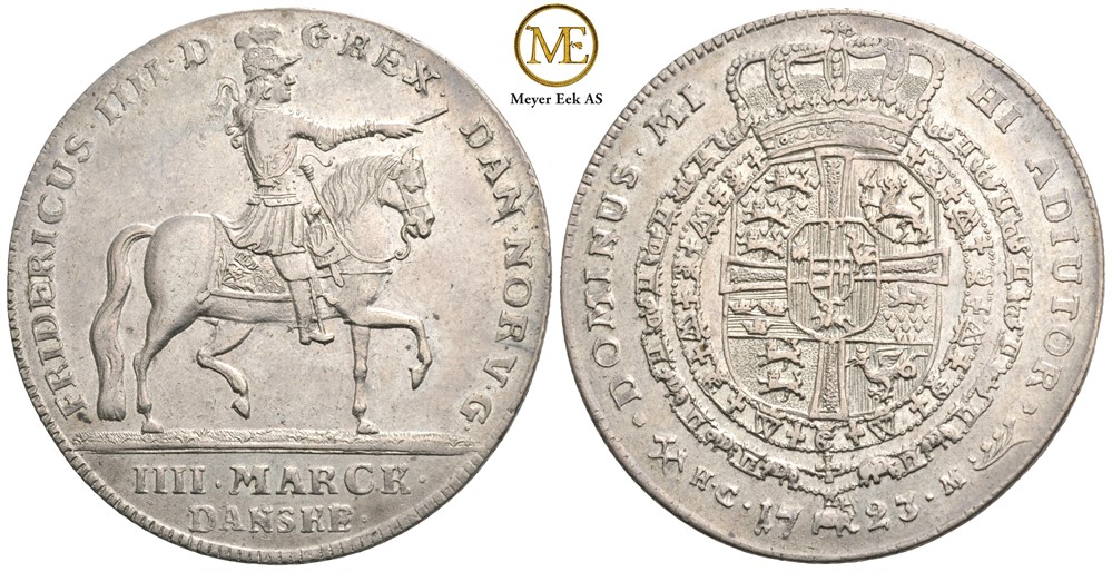 4 mark 1723 Frederik IV. Kv.0/01