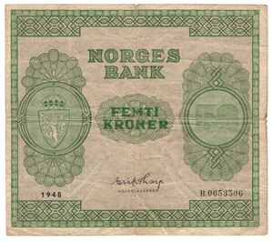 50 kroner 1948 B.0653506. Kv.1-